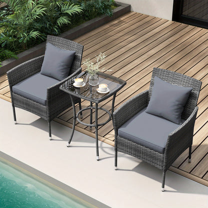 Tuinmeubelen – Loungeset – Balkonset – Tuinset – Buitenset – Weerbestendig PE-rattan – Inclusief Afneembare Kussens