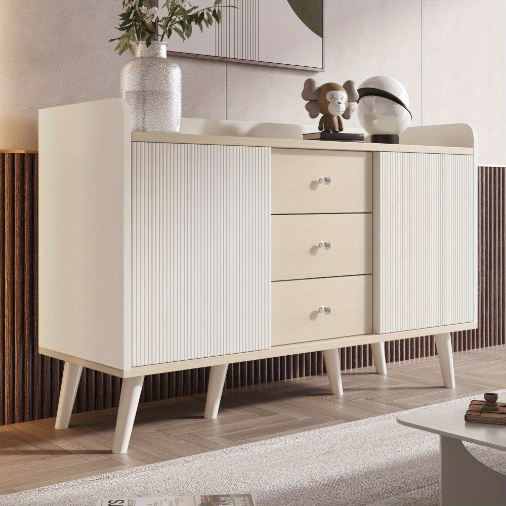 Dressoir – Ladekast – Opbergkast – Buffetkast – Kast – Modern – MDF Materiaal – 117,5 cm – Wit Houtlook