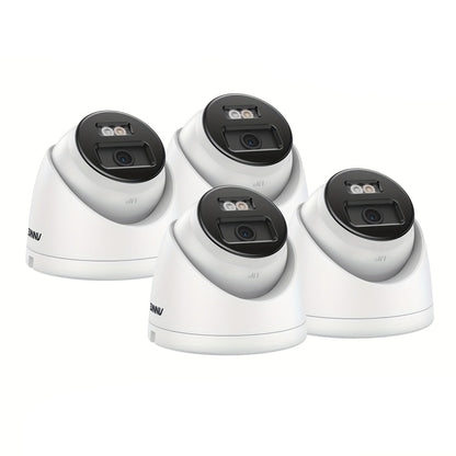 4K Bewakingscamera – Beveiligingscamera – IP Camera – CCTV Camera – Buiten Camera – AI Mens- en Voertuigdetectie – Kleur Nachtzicht & PoE Aansluiting – 123° Breedbeeld & Ingebouwde Microfoon – Wit