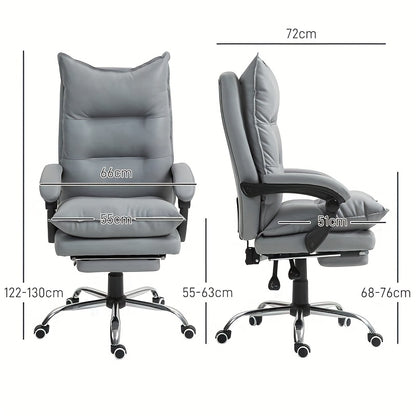 Ergonomic Office Chair & Gaming Chair with 155° Recline, Adjustable Lumbar Support, Height-Adjustable Memory Foam Cushion, Foldable Armrests, Breathable Mesh Backrest & Leather Seat - Heavy-Duty Rolling Desk Chair for /Offic
