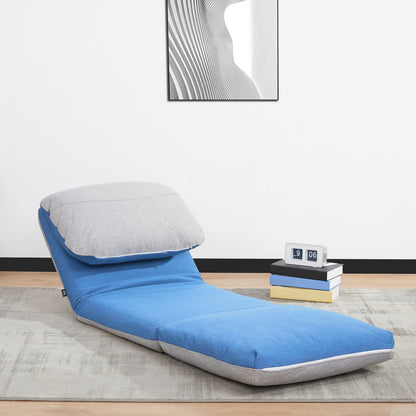 Klapstoel – Vouwstoel – Fauteuil – Slaapstoel – Relaxstoel – Verstelbare Rugleuning 5 Standen – Polyester Linnenlook Blauwgrijs