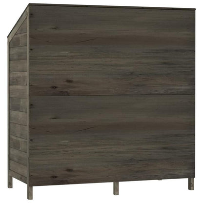 Tuinhuisje – Buitenberging – Tuinschuur – Tuinkast – Opbergkast – Massief Vurenhout – Stalen Frame – Koperen Dak – 102x52x112 cm – Ventilatieroosters – Antraciet & Donkerbruin