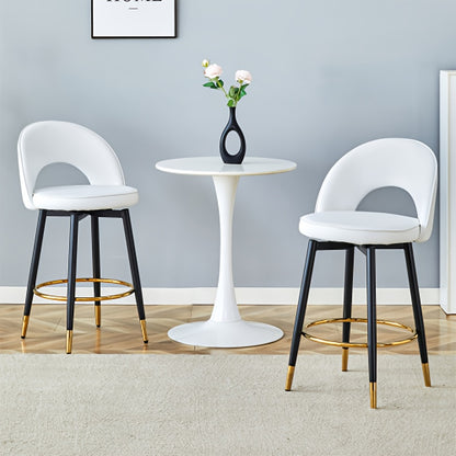 Barkruk – Barstoel – Barstoel Met Rugleuning – Keukenstoel – Barstoelen – 360° Draaibaar – Stevig Metalen Frame – Ruimtebesparend Design