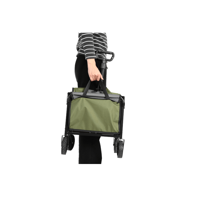 Bolderkar – Steekwagen – Opvouwbare Kar – Transportkar – Tuinkar – Lichtgewicht & Opvouwbaar – Robuust Stalen Frame Army Groen