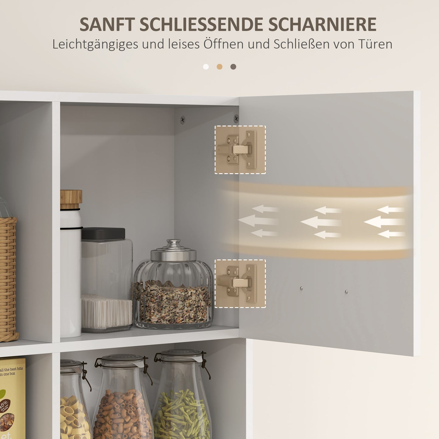 Buffetkast – Keukenkast – Opbergkast – Dressoir – Kast Met Lade – Wit – Soft-Close Deuren – 80x35x180 cm