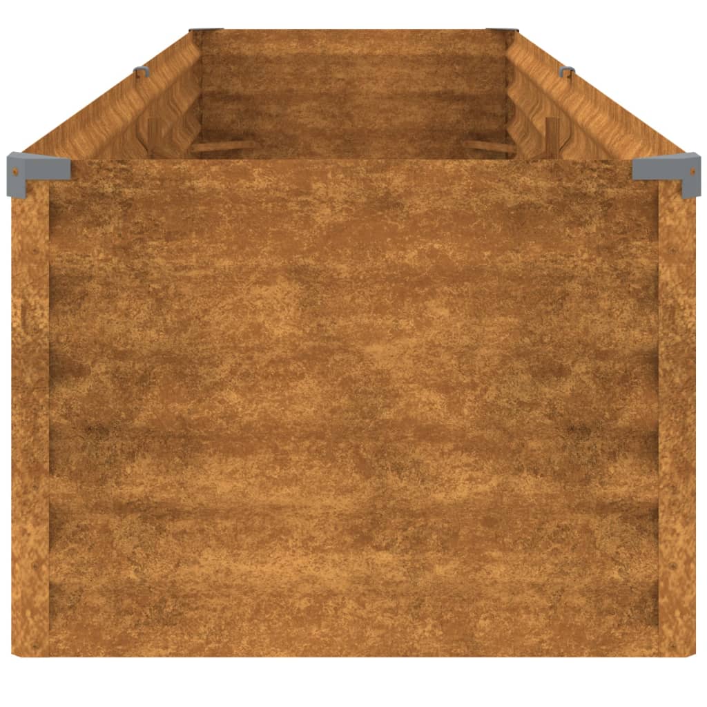 Tuinbak – Hoogtebed – Plantbak – Moestuinbak – Roestvast – Cortenstaal – Afmetingen 194x50x36 cm – Duurzaam & Robuust - QUORE
