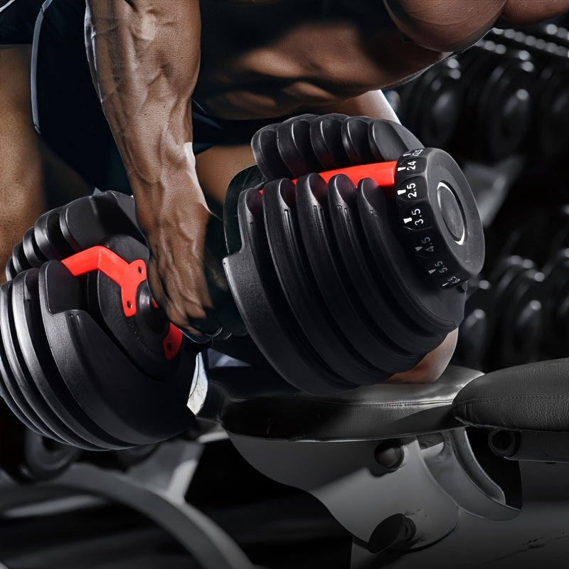 Adjustable Dumbbell 5in 1 (52.5lbs/24kg) | Anti-slip Dumbbell, Dumbbell Set for Women, Adjustable Dumbbell Set for Men, Fitness Workout, Strength Training, Antislip Grip, Compact Design, Durable Construction, Highquality Buil