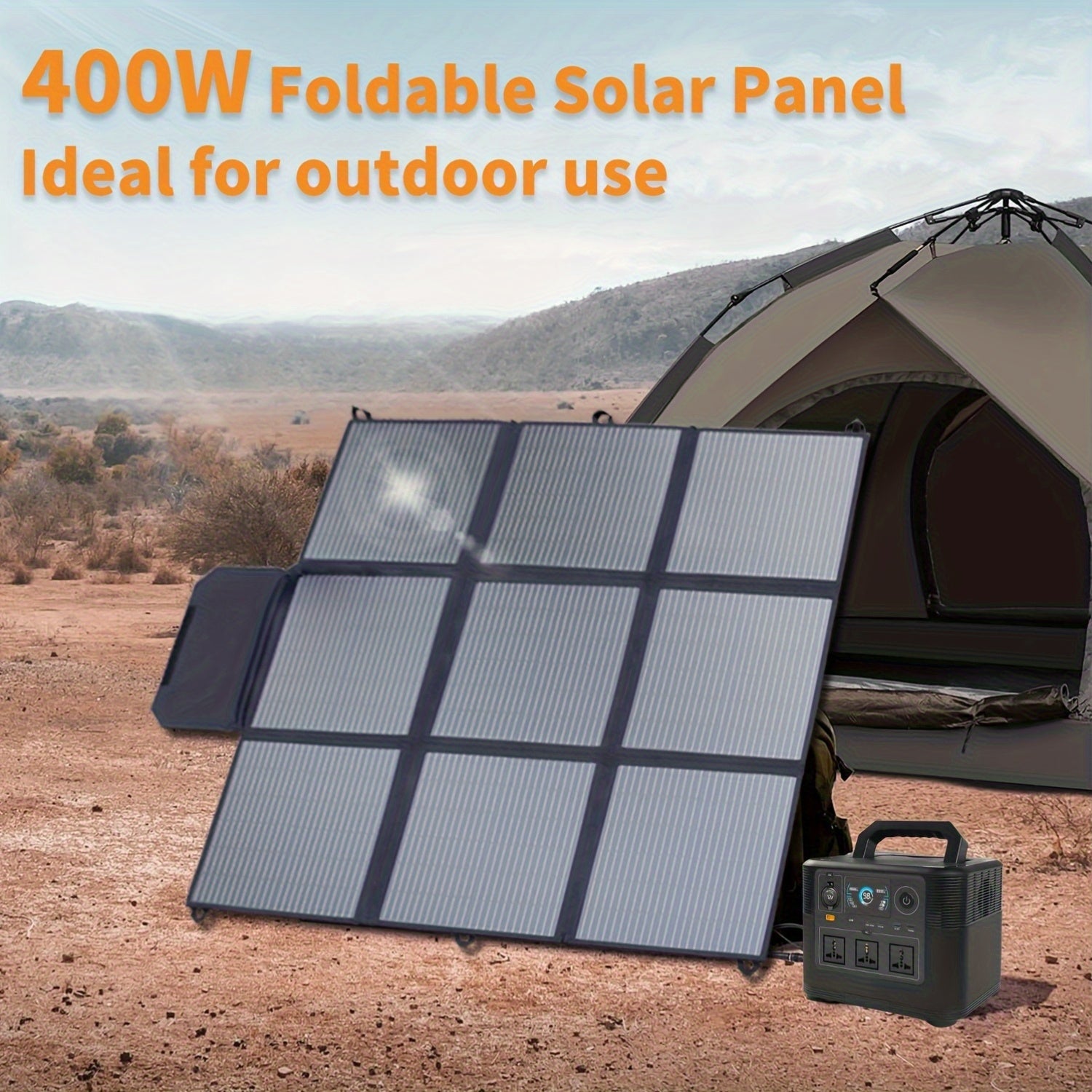 Draagbaar Zonnepaneel – Opvouwbaar Zonnepaneel – Camping Zonnepaneel – Mobiel Zonnepaneel – 400W Vermogen – Monokristallijn - QUORE