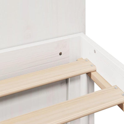 Bedframe – Boekenkastbed – Eenpersoonsbed – Slaapbed – Kinderbed – Wit – Massief Dennenhouten Frame – 120x200 cm – Ruimtebesparend – Eenvoudige Montage