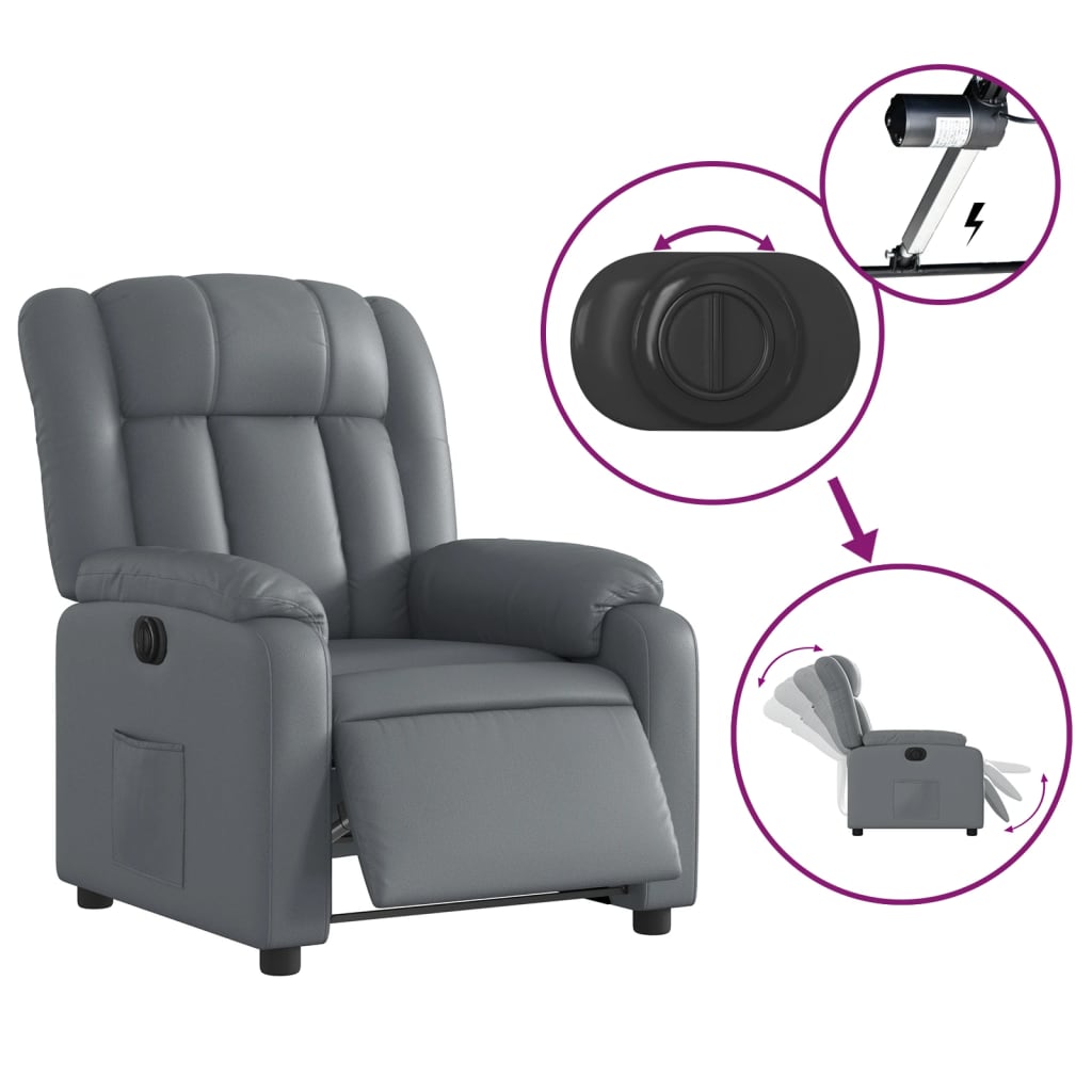 Elektrische Stoel – Relaxfauteuil – Sta-op Stoel – Verstelbare Fauteuil – Elektrische Fauteuil – Elektrisch Verstelbaar – Kunstleer – 135 Graden Kantelbaar