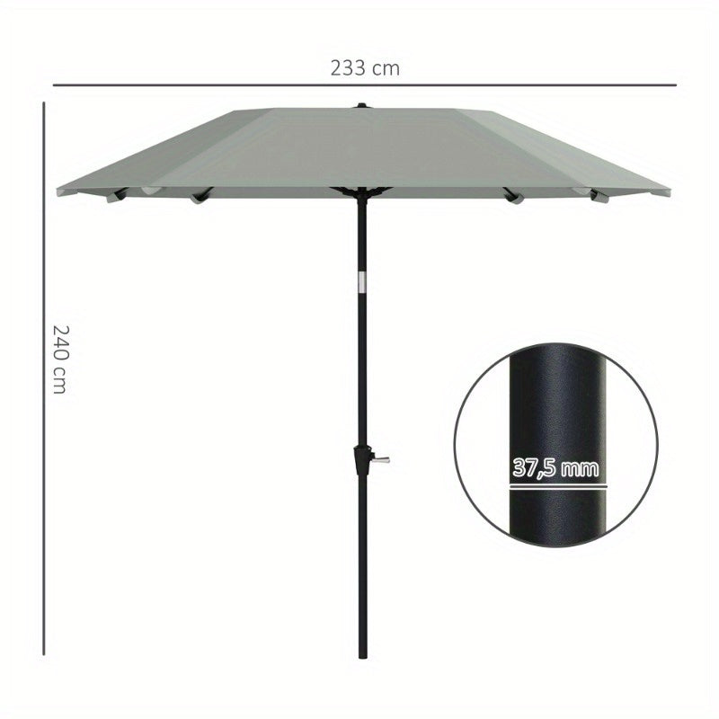 Zweefparasol – Hangparasol – Buitenzonwering – Tuinparasol – Kantelbare Octagonaal – Ø234 cm – Staal Frame – Duurzaam Polyester