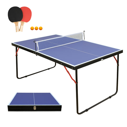 Tafeltennistafel – Pingpongtafel – Indoor Tafeltennistafel – Outdoor Pingpong – Inklapbare Tafel – Stevig Aluminium Net – Draagbaar Met 2 Batjes En Ballen
