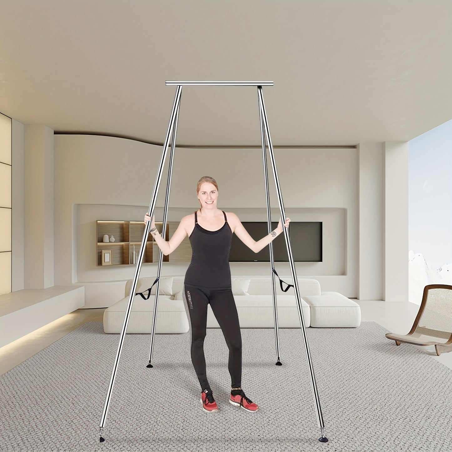 Luchtacrobatiek rek – Aerial Yoga Frame – Yogastandaard – Fitness Rek – Stretch Rek – Aluminiumlegering – 2,93 Meter Hoog – Minimalistisch Design