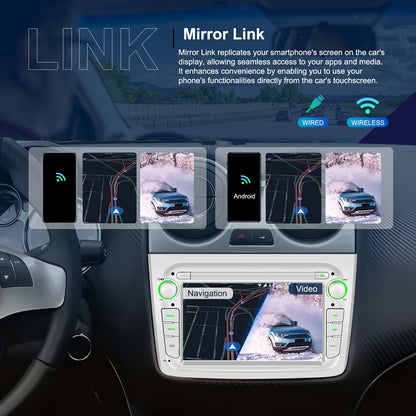 7-inch Autoradio – Android Car Multimedia Systeem – Touchscreen Headunit – Draadloze CarPlay – Android Auto – 2 GB RAM 64 GB Opslag – Achteruitrijcamera Ondersteuning – Stuurwielbediening Compatible
