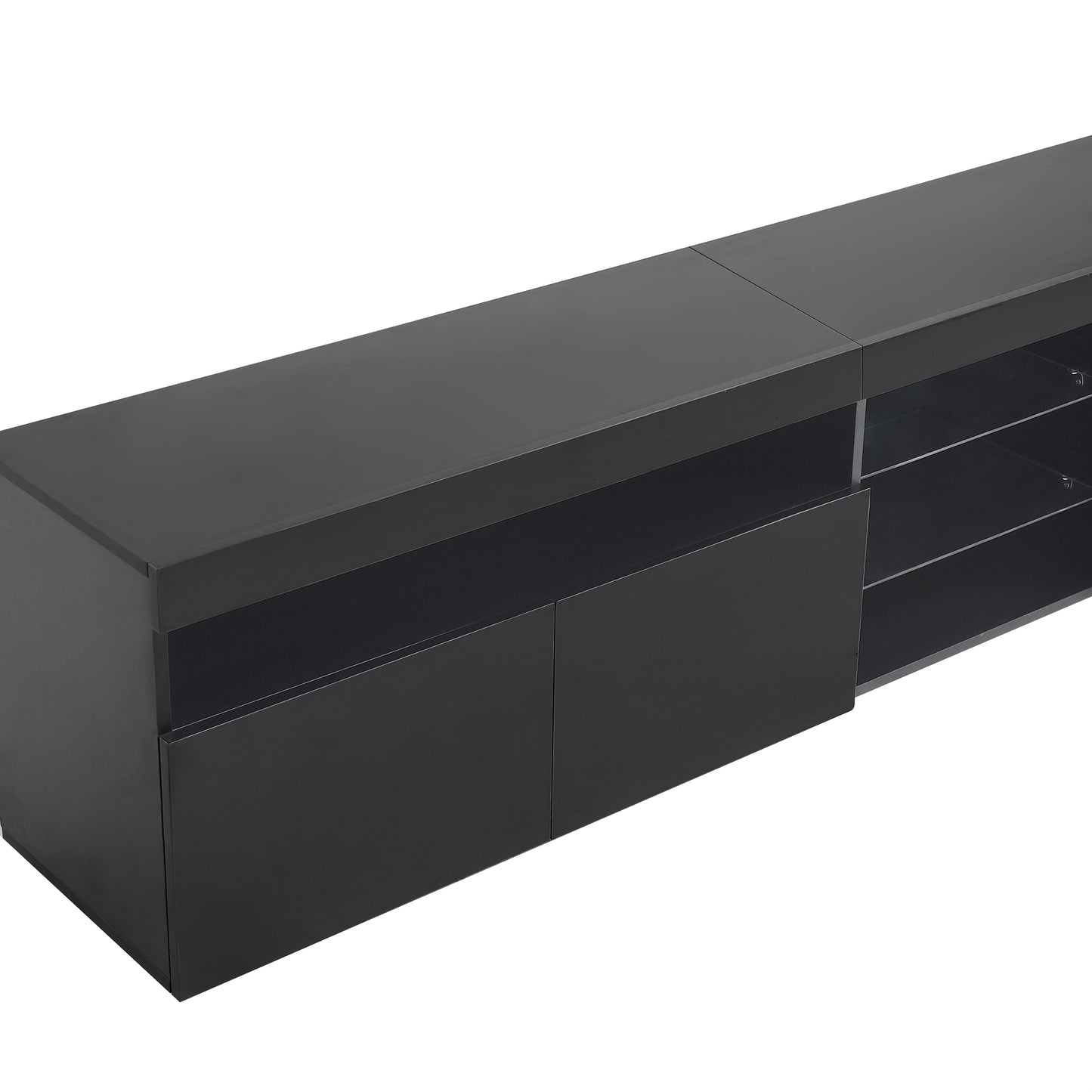 Black Modern TV Cabinet with Bright Panels, Living And Dining Room 180cm, Tv Stand With Storage, Hanging Tv Stand On Wall, Media Console Long And Slim, Tv Wall Unit, Tv Unit Wall Panel, Wall Units Tv, Corner Tv Display, Large