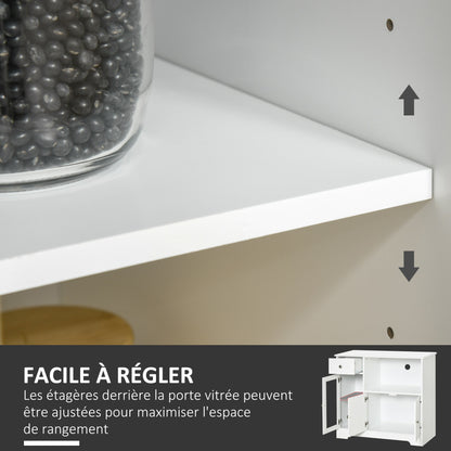 Magnetronkast – Keukenkast – Opbergkast – Ovenkast – Keukenmeubel – MDF Met Verstelbare Glazen Legplanken – Waterbestendig & Anti-Kantel Systeem