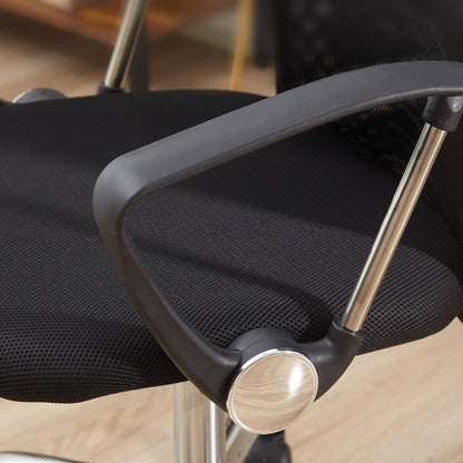 Ergonomische Bureaustoel – Gamingstoel – Draaistoel – Bureaustoel Met Kantelfunctie – Verstelbare Hoogte – Zwart – Mesh Rugleuning – Foam Zitting – 63x65x109-119 cm