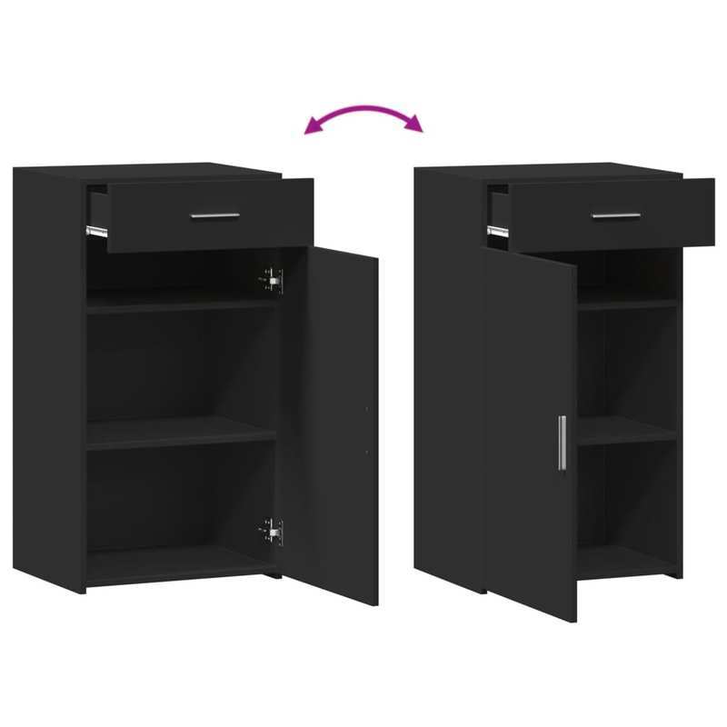 Sideboard 50x42.5x93cm edited wood black Removable storage practical