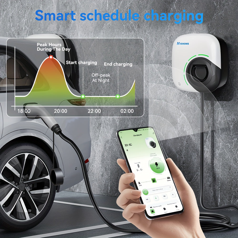 EV-lader – EV-oplader – Laadstation – Laadpaal – Thuislader – 22 kW 3-fase – Type 2 Stekker Met App-Bediening