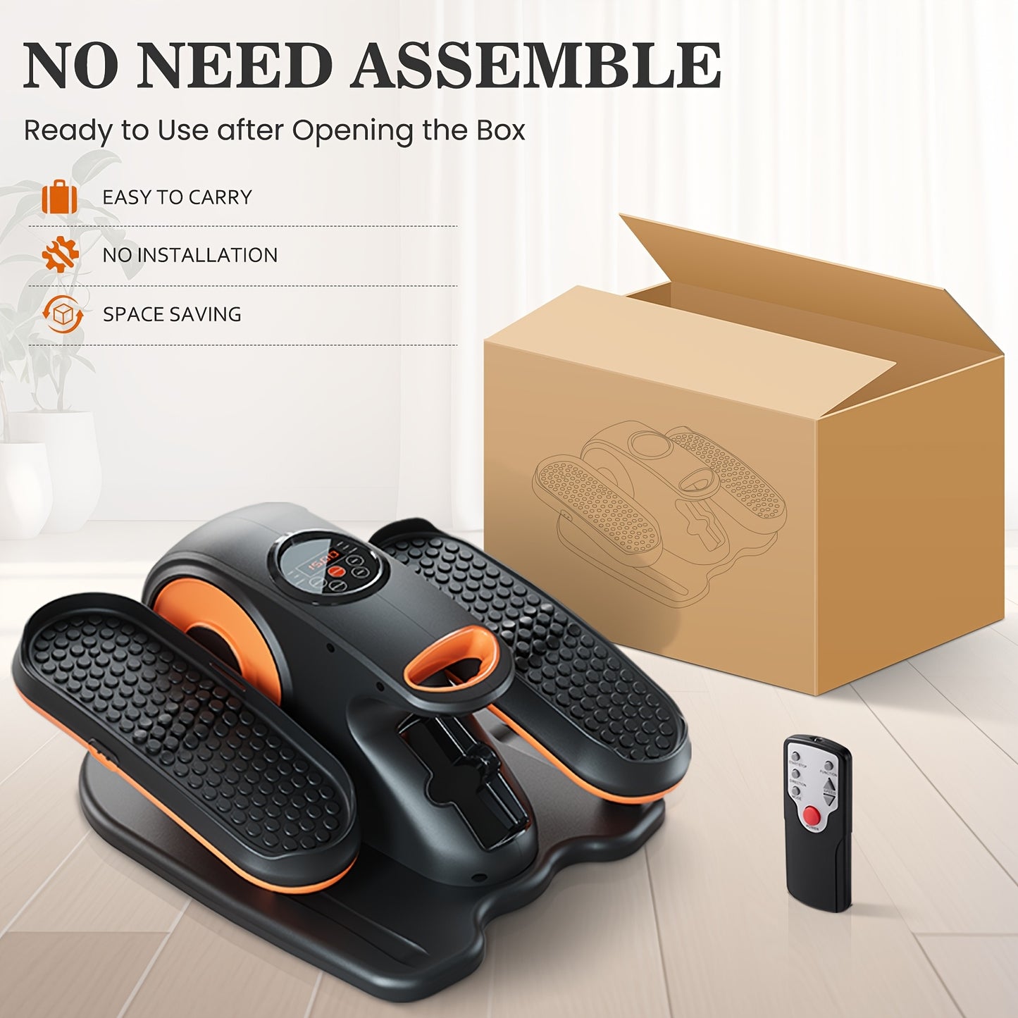 Mini Stepper – Elliptische Trainer – Hometrainer – Fitnessstepper – Zitfiets – Elektrisch – 12 Snelheidsniveaus – Compact & Stil