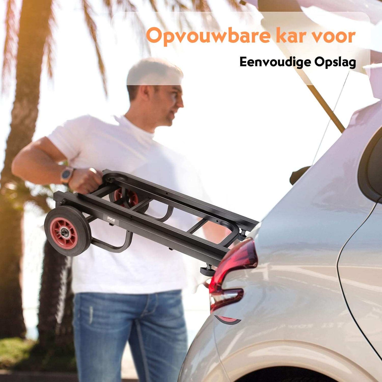 Opvouwbare Handkar – Handwagen – Steekwagen – Transportkar – Dolly – Compact en Uitbreidbaar – Maximaal Draagvermogen 136 kg – Uitschuifbaar Tot 112 cm