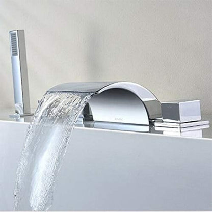 Badkraan – Badmengkraan – Thermostaatkraan – Mengkraan – Douchekraan – Waterval Uitloop – Handdouche – Messing Chroom – 5-Gats Montage