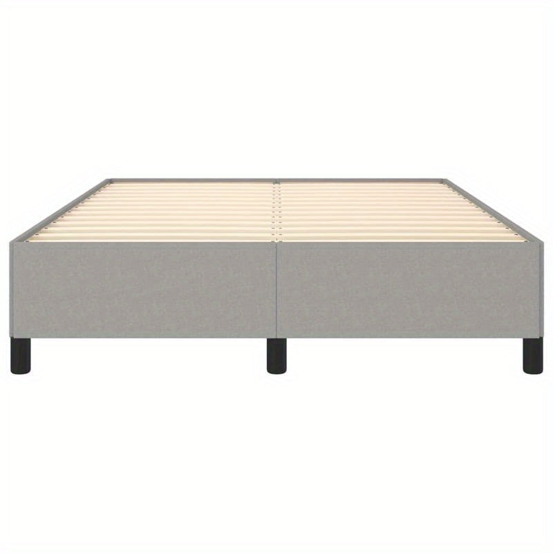 Modern Light Gray Bed Frame 140x200cm - Removable Fabric, Wooden Slats, No Power Needed, All-Season Comfort, Easy Assembly, Contemporary Design for Small Spaces, Bedroom Furniture, Minimalist Bedroom, Durable Bed Frame