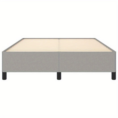 Modern Light Gray Bed Frame 140x200cm - Removable Fabric, Wooden Slats, No Power Needed, All-Season Comfort, Easy Assembly, Contemporary Design for Small Spaces, Bedroom Furniture, Minimalist Bedroom, Durable Bed Frame