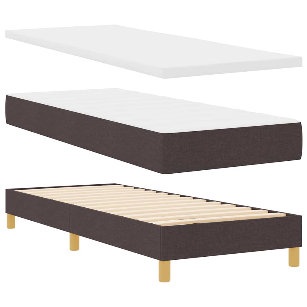 Boxspring – Bed – Slaapbed – Eenpersoonsbed – Matras – Donkerbruin – 80x200 cm – Foamlaag – Individuele Pocketveren