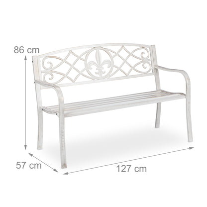 Tuinbank – Buitenbank – Terrasbank – Balkonbank – Loungeset – 3 Persoons – Inklapbare Tafel – Robuust Stalen Frame – Antracietkleur