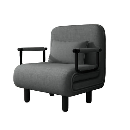 Slaapfauteuil – Slaapbank – Slaapstoel – Logeerbed – Zetelbed – Memory Foam Kussen – Metalen Frame – Compact 60x68x85 cm – Blauw