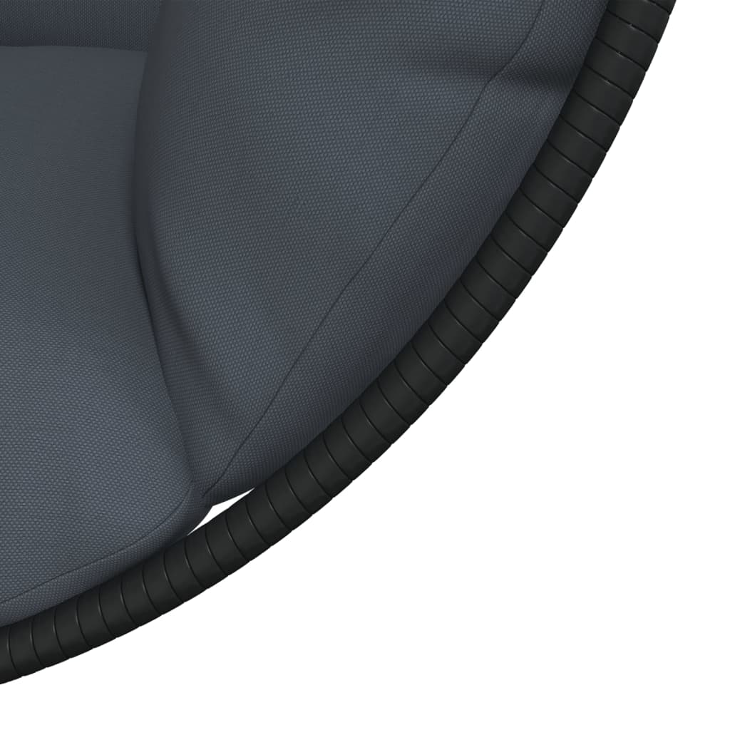 Hangstoel – Schommelstoel – Rattan Stoel – Tuinstoel – Relaxstoel – Antraciet – Stalen Frame – Afneembaar Kussen