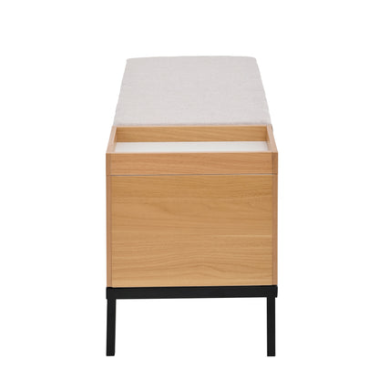 BTM Shoe Bench 115X40X49.5 Cm, Storage Bench with Seat Cushion, Bench with Storage, Floor Bench with Storage Space, Bench for Entrance Area, Living Room & Bedroom