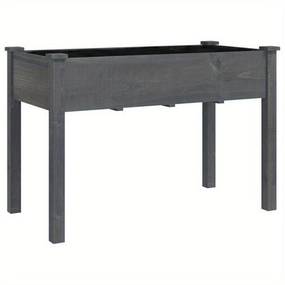 Plantenbak Op Wielen – Bloembak – Plantenbak Met Voeten – Tuinbak – Bloempot Houten Kuip – Grijze Voering – Afmetingen 118x59x80 Cm – Gemaakt Van Vurenhout
