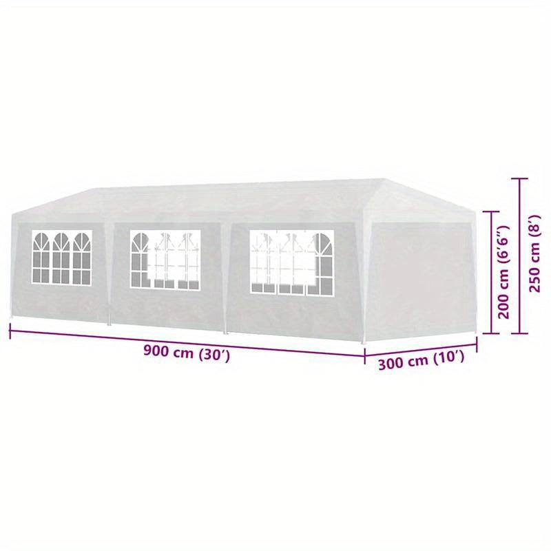 Feesttent – Partytent – Paviljoen – Tuintent – Overkapping – 3x9 Meter – Waterbestendig Polyester – Extra Ruime Feestplek