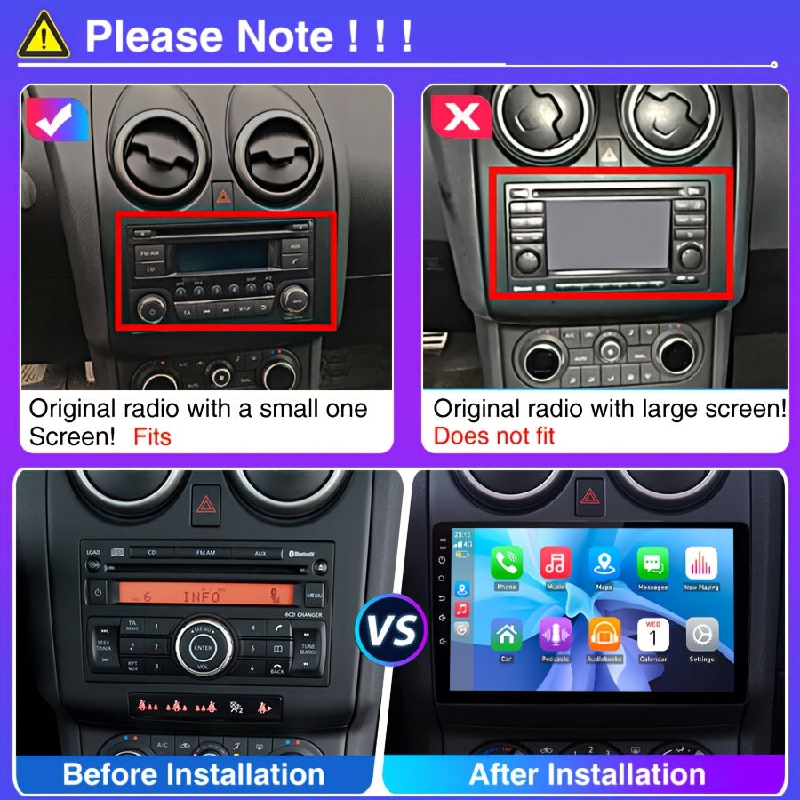 2DIN Autoradio – Multimedia Speler – Navigatiesysteem – Touchscreen Radio – CarPlay Android Auto – 9 Inch IPS Scherm – Inclusief Achteruitrijcamera