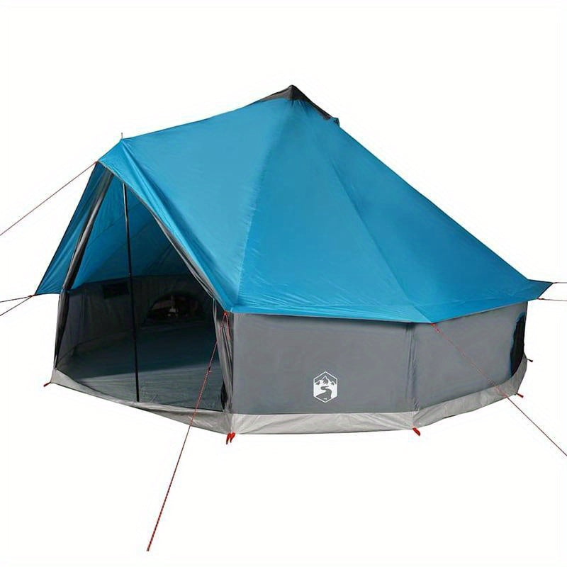 Tipitent – Familietent – Campingtent – Buitenfeest Tent – Pyramide Tent – Extra Ruim Voor 10 Personen – Waterafstotend Polyester Blauw