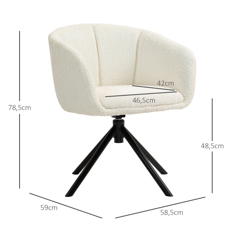 Draaifauteuil – Lounge Fauteuil – Swivel Stoel – Relaxfauteuil – Fauteuil Met Armleuningen – 360° Draaibaar – Linnenlook Stof – Metalen Poten
