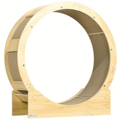 Krabpaal – Kattenboom – Kattenmeubel – Krabton – Kattenhuis – Sisal Touw – Loopwiel Met Rem – 91 cm Hoog – Khaki