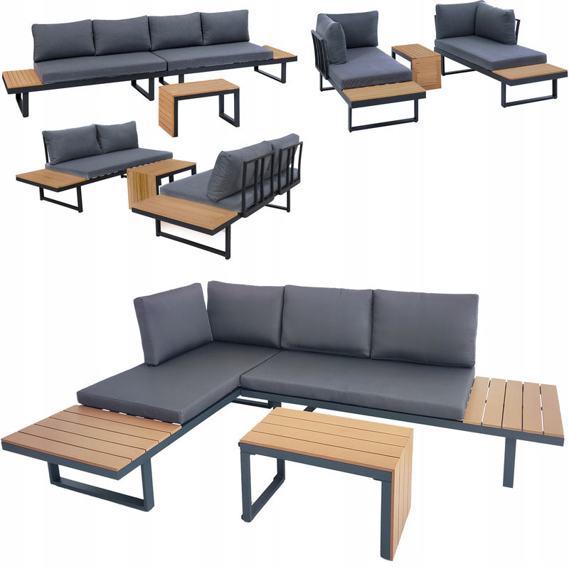 Tuinmeubelset – Loungeset – Hoekbank – Buitenmeubelen – Balkonset – Aluminium Frame – Lichtgewicht & Weerbestendig