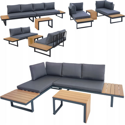 Tuinmeubelset – Loungeset – Hoekbank – Buitenmeubelen – Balkonset – Aluminium Frame – Lichtgewicht & Weerbestendig