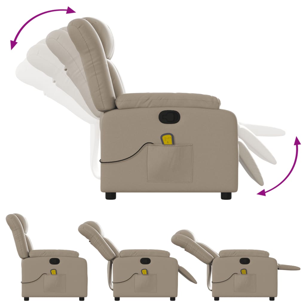 Elektrisch Verstelbare Relaxfauteuil – Relaxstoel – Massagefauteuil – Verstelbare Stoel – Fauteuil Met Massagefunctie – 6 Massagepunten – Kunstleer Bekleding