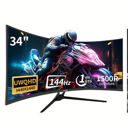 Curved Monitor – Gaming Monitor – UltraWide Monitor – PC Scherm – 34 Inch – QHD+ 3440x1440 Resolutie – 144Hz Verversingssnelheid – HDR 400 Nits
