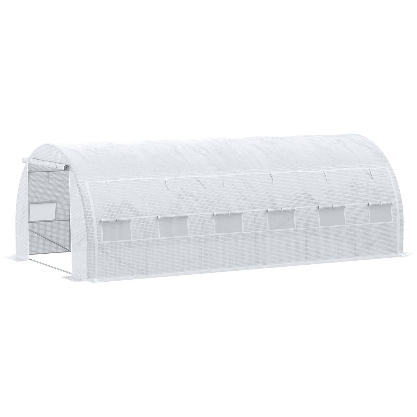 Tuinhuisje – Tuinkas – Kas – Kweekkas – Serre – 18 m² – Gegalvaniseerd Stalen Frame – UV-bestendig PE-zeil wit