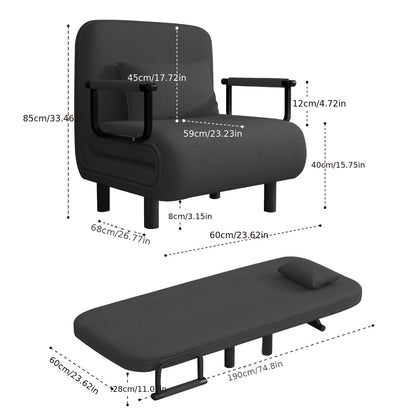Slaapstoel – Slaapbank – Fauteuil – Ligstoel – Bedstoel – Verstelbare Rugleuning 5-Standen – Duurzaam Polyester 60x68x85 cm