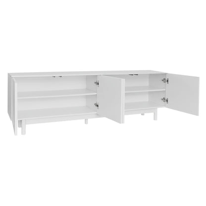 Modern White TV Cabinet, 175 X 38 X 56cm, Adjustable Shelves, Lightweight Low-profile TV Furniture, Luxury Style, Living Room Furniture, Tv Stand, Contemporary Furniture, Minimalist Style, Metal Construction, Highquality Mate