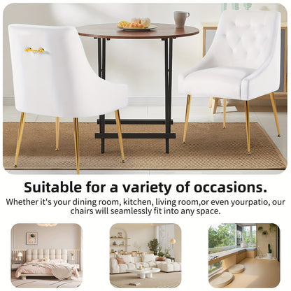 Velvet Eetkamerstoelen – Stoffen Stoelen – Design Stoelen – Retro Stoelen – Blauw – Set Van 4 – Gouden Metalen Poten – Ergonomisch Comfort
