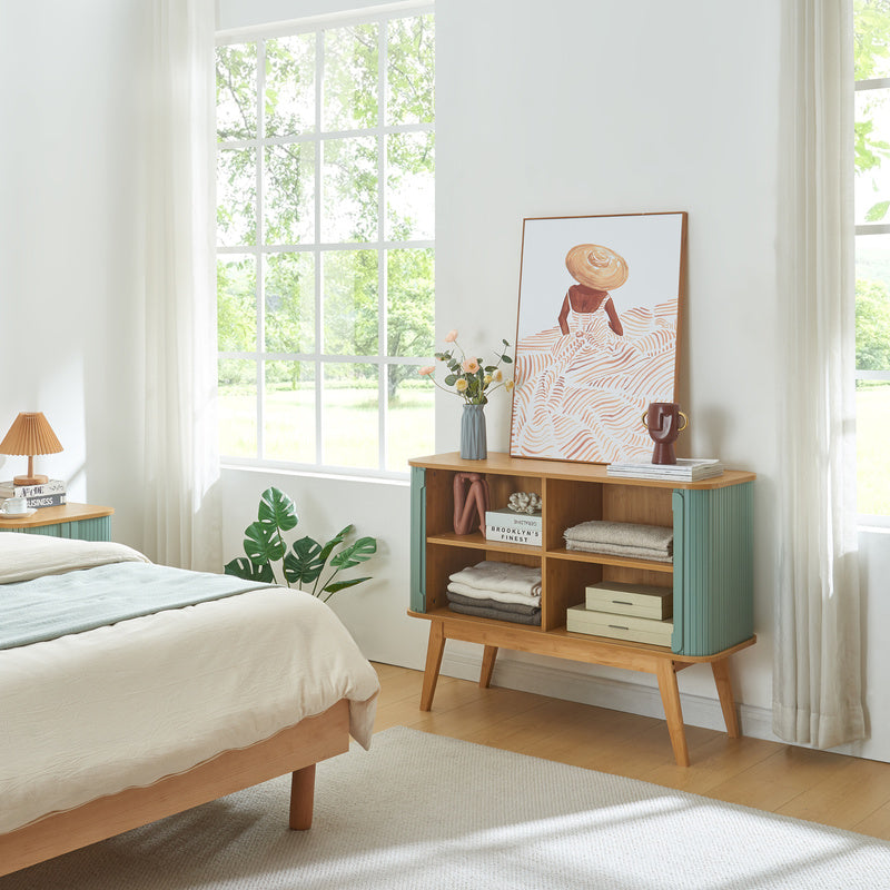 Dresser 'Tysvær with 2 Sliding Doors 110 X 40 X 80 Cm / Blue