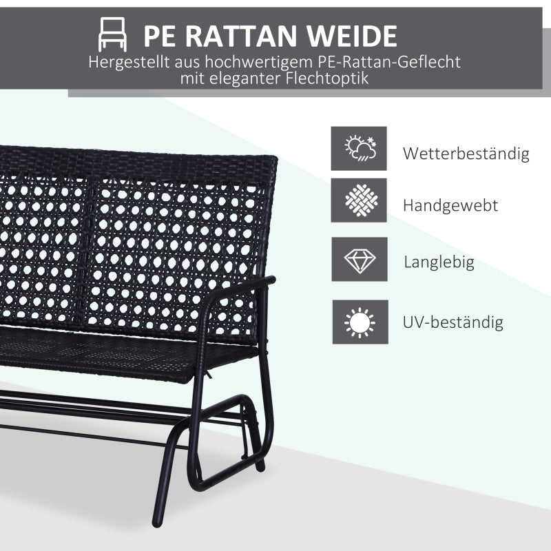 Schommelbank – Schommelstoel – Tuinbank – Buitenbank – Zweisitzer – Poly rattan – 2 Persoons – Weerbestendig – Handmatig Schommelend