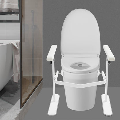 Toiletbeugel – Toiletbeugel Veiligheid – Toiletsteun – Toiletbeugel Wandbeugel – Verstelbare Toiletsteun – Verstelbaar Hoogte – Antislip Basis – Max. Draagkracht 150 kg – Wit